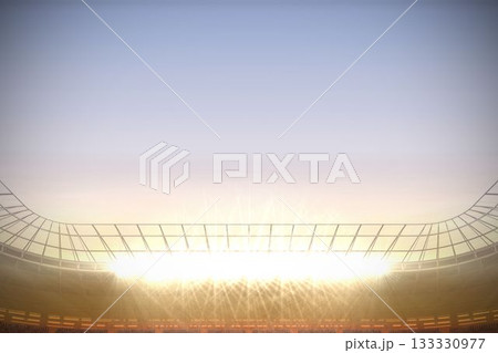 Large football stadium under blue sky Large football stadium under blue sky 133330977
