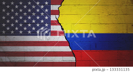 USA vs Colombia - Cracked cinder block wall USA vs Colombia - Cracked cinder block wall 133331135