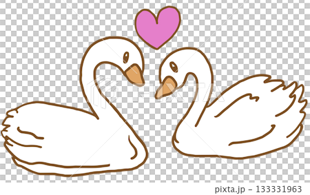 Cute hand drawn two swans for lake, river, cartoon, animal print, picnic, park, yard, summer vibe, poster, post card, nature, garden, social media post, sticker, zoo, souvenir shop, outdoors Cute hand drawn two swans for lake, river, cartoon, animal print, picnic, park, yard, summer vibe, poster, post card, nature, garden, social media post, sticker, zoo, souvenir shop, outdoors 133331963