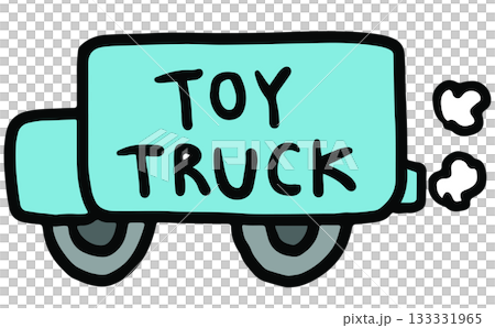 Hand drawn illustration of toy truck for cartoon, transportation, commute, pollution, back to school, travel, trip, vacation, journey, holidays, sticker, cute patch, print, road, street Hand drawn illustration of toy truck for cartoon, transportation, commute, pollution, back to school, travel, trip, vacation, journey, holidays, sticker, cute patch, print, road, street 133331965