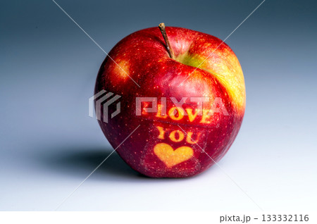 Valentines days gift. I love You apple with heart. 133332116