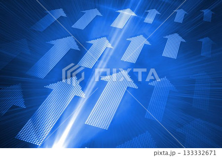 Digitally generated futuristic shiny arrow 133332671
