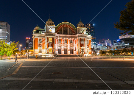 《大阪府》大阪市中央公会堂・中之島の夜景 133333026