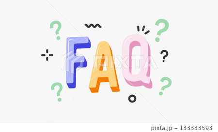 FAQ concept with 3d letters and question marks 133333593