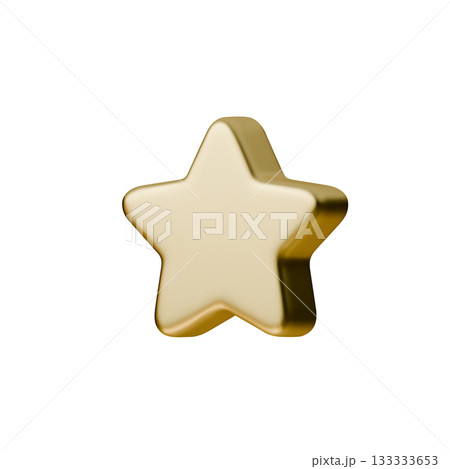 Minimal 3d golden star with smooth geometry and neutral lighting. Works for rating marks, achievements, interface icons and abstract design tasks 133333653