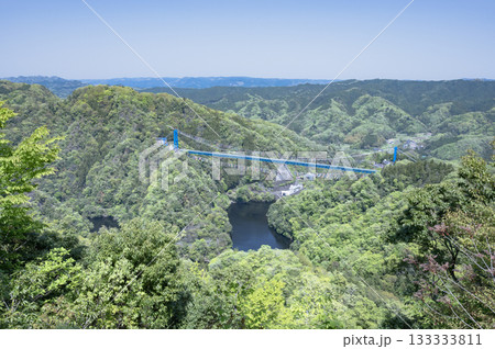 茨城　竜神峡赤岩展望台から望む景色 133333811