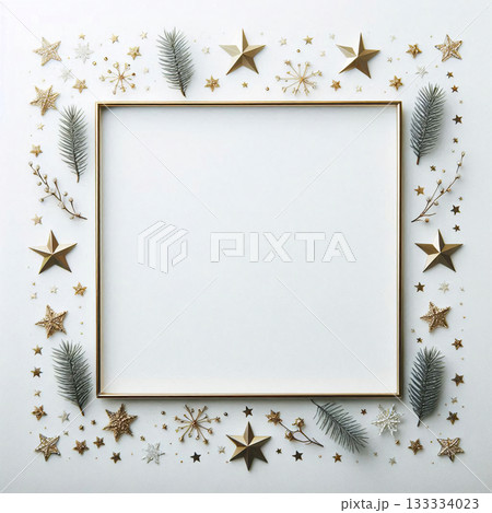 シンプルで上品な冬カード素材 133334023