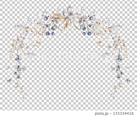 Watercolor Floral Wreath Archway Illustration Watercolor Floral Wreath Archway Illustration 133334418