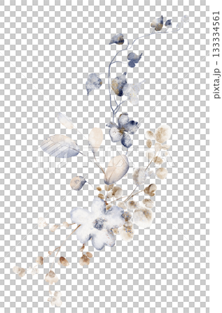 Watercolor Dried Flower Bouquet Illustration Watercolor Dried Flower Bouquet Illustration 133334561