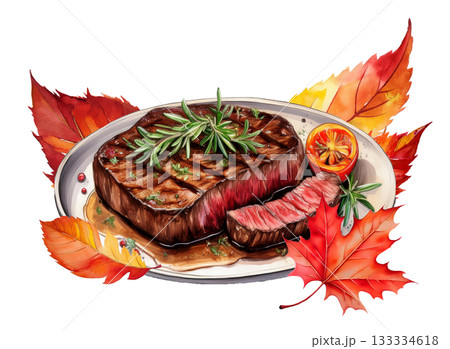 秋のステーキ 133334618