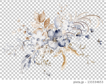 Watercolor Dried Flower Bouquet Illustration Watercolor Dried Flower Bouquet Illustration 133334653