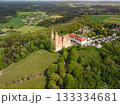 Stunning aerial view of Castle Ellwangen,showcasing its historic architecture  133334681