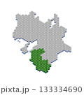 ハニカム構造状の和歌山県の地図 133334690