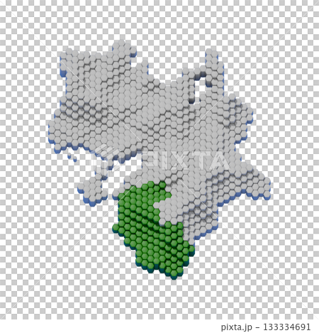 和歌山縣蜂窩狀三維地圖 133334691