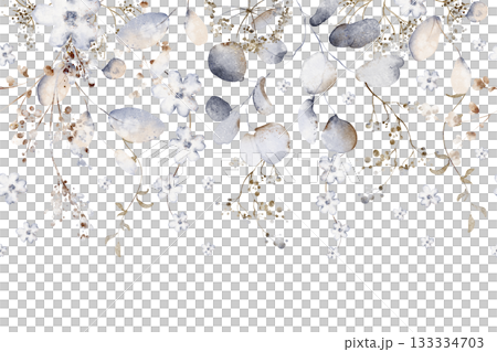 Watercolor Eucalyptus Seamless Botanical Border Watercolor Eucalyptus Seamless Botanical Border 133334703