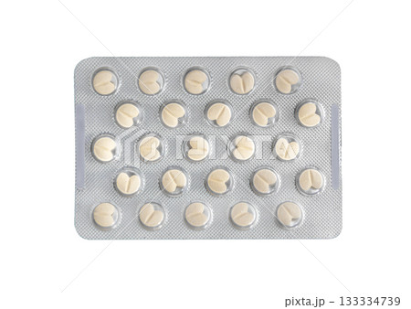 Medical pills, drugs in blister package 133334739