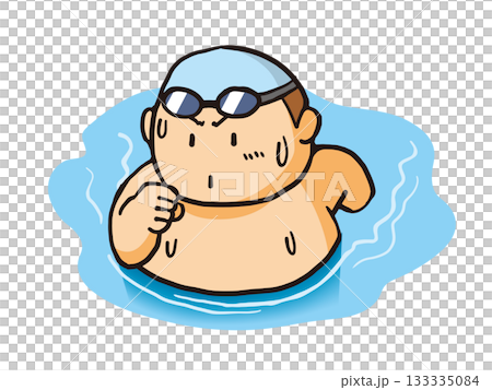 A fat man trying to lose weight by walking underwater A fat man trying to lose weight by walking underwater 133335084