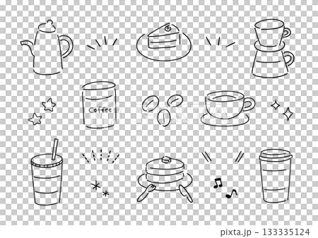 A set of simple cafe illustrations A set of simple cafe illustrations 133335124