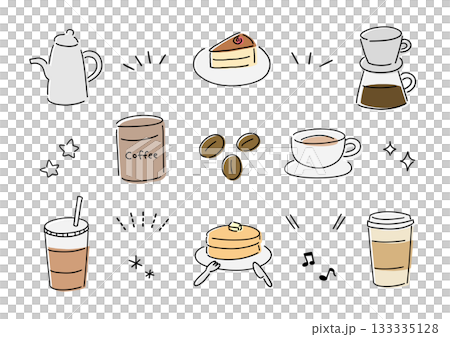 A set of simple cafe illustrations A set of simple cafe illustrations 133335128
