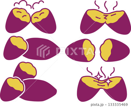 美味しそうな焼き芋のイラストセット 133335469
