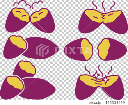 美味しそうな焼き芋のイラストセット 133335469
