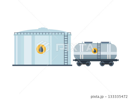 Oil industry infographic industrial objects stock illustration Oil industry infographic industrial objects stock illustration 133335472