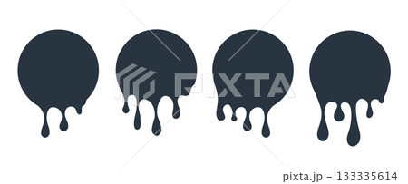 Drip circle paint icon vector chocolate splash honey melt drop liquid flow caramel milk sauce shape 133335614