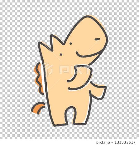 Horse character looking up at the sky, thinking, looking up, discovering 133335617