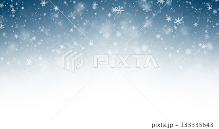 雪が舞うブルーからホワイトへの抽象背景 133335643