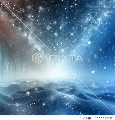 雪降る冬の抽象アート 133335686