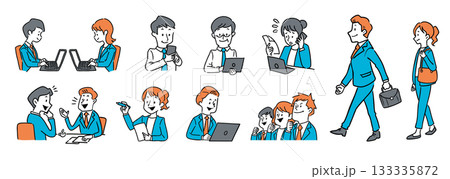 ビジネスイラストセット ビジネスイラストセット 133335872
