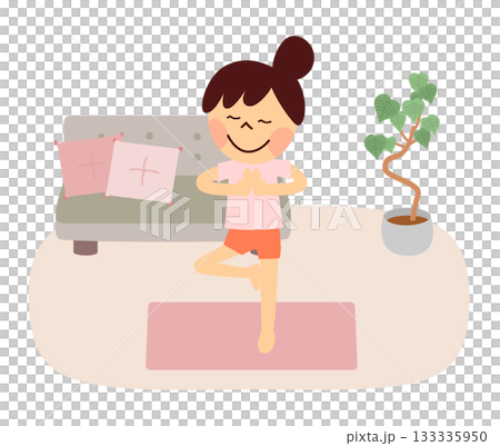 做瑜伽的女人 133335950