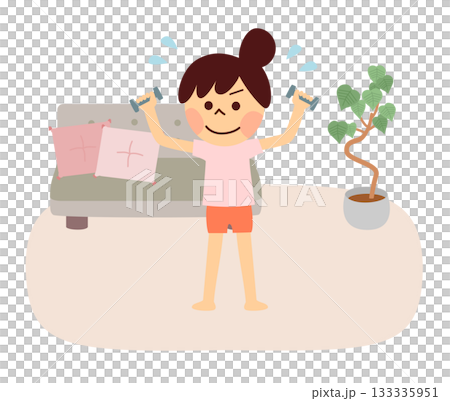 Woman with dumbbells 133335951