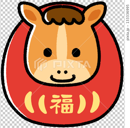 馬の達磨_福 馬の達磨_福 133336995