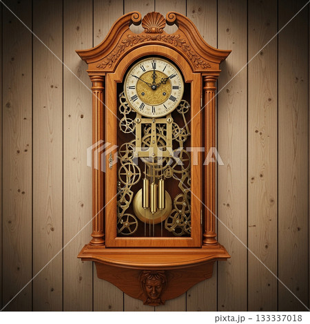木製のヴィンテージ壁掛け時計 木製のヴィンテージ壁掛け時計 133337018