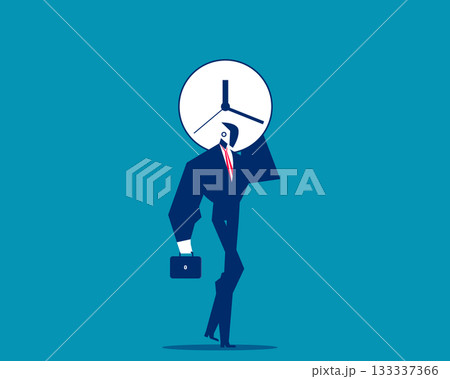 Robot. Artificial intelligence carry big clock Robot. Artificial intelligence carry big clock 133337366