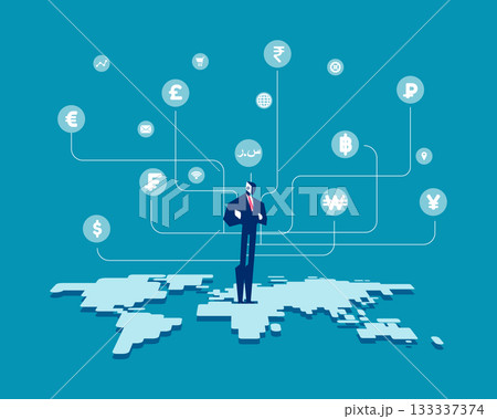 Robot. Artificial intelligence witht digital finance currency 133337374