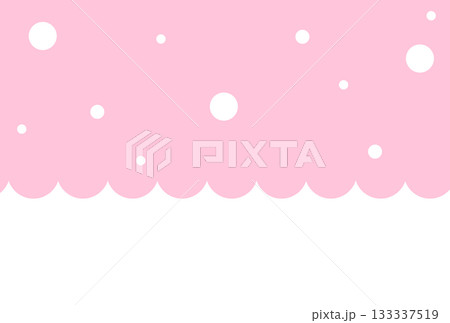 薄いピンク色のスカラップにドット柄の背景 薄いピンク色のスカラップにドット柄の背景 133337519