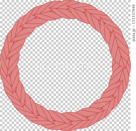 Simple and cute leaf circle frame, perfect for message cards, etc., reddish brown Simple and cute leaf circle frame, perfect for message cards, etc., reddish brown 133337840
