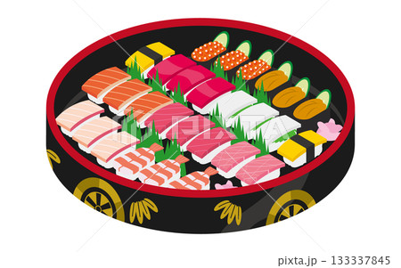 寿司桶と特上寿司 133337845
