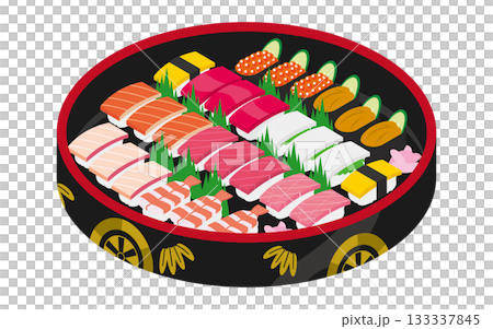 寿司桶と特上寿司 133337845