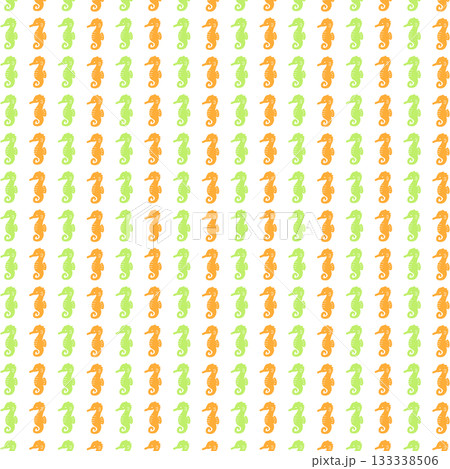 緑橙のタツノオトシゴの背景素材 133338506