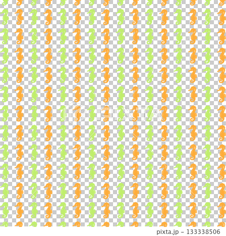 綠色和橘色的海馬背景素材 133338506