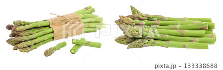 fresh asparagus isolated on white background 133338688