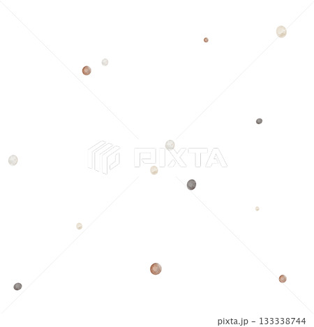 Abstract circles watercolor mute multicolor seamless pattern. Circle hand painted watercolor brush textured polka dots red, grey, beige colors. Design for sale banners, posters and gift wrapping paper 133338744