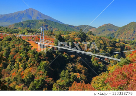 【大分県】快晴の九重夢大吊橋と紅葉 133338779