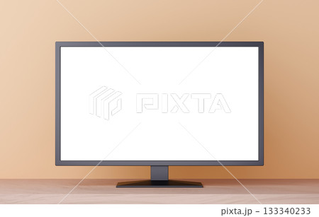 3D素材_テレビ_オレンジ背景 133340233