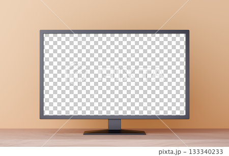 3D素材_テレビ_オレンジ背景 133340233