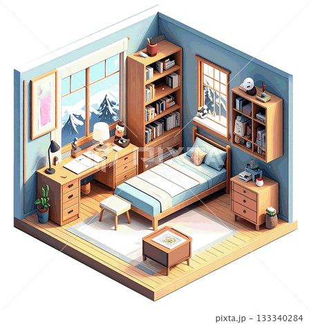 なじみ深い和室の部屋　和風・木造インテリア素材 133340284