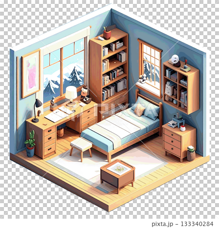 なじみ深い和室の部屋　和風・木造インテリア素材 133340284